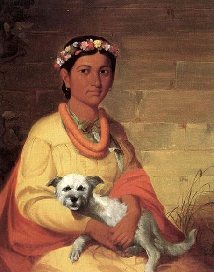 John Mix Stanley Hawaiian Girl with Dog